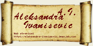 Aleksandra Ivanišević vizit kartica